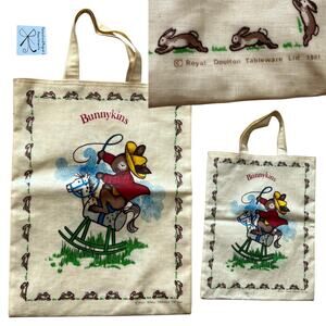Royal Doulton 1981 Bunnykins Cowboy Bunny Thin Kids Bag Tote